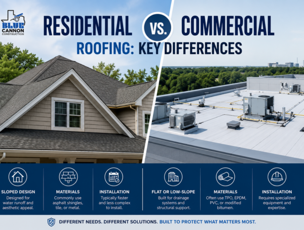 Residential vs. Commercial Roofing: Key Differences